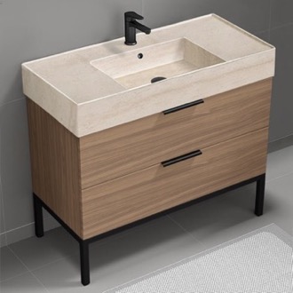 Bathroom Vanity Modern Bathroom Vanity, Walnut, 40